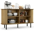 thumbnail image 1 of Costway 47" Sideboard Buffet Cabinet with Sliding Tambour Doors Adjustable Shelves Oak, 1 of 10