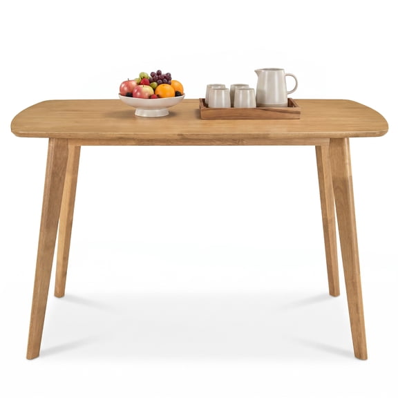 Costway 47" Solid Wood Dining Table with Rounded Edges, Heavy-duty, Loads up to 220 Lbs
