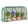 thumbnail image 1 of Costway 47" x 22" x 24" Portable Mini Greenhouse with 2 Zipper Doors & Ground Stakes Green, 1 of 8