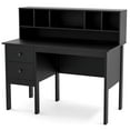 thumbnail image 1 of Costway 48" Computer Desk with Power Outlets Type-C 5-Cubby Hutch & 2 Storage Drawers Black, 1 of 10