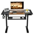 thumbnail image 1 of Costway 48'' Electric Sit to Stand Desk Adjustable Workstation w/ Keyboard Tray Brown, 1 of 10