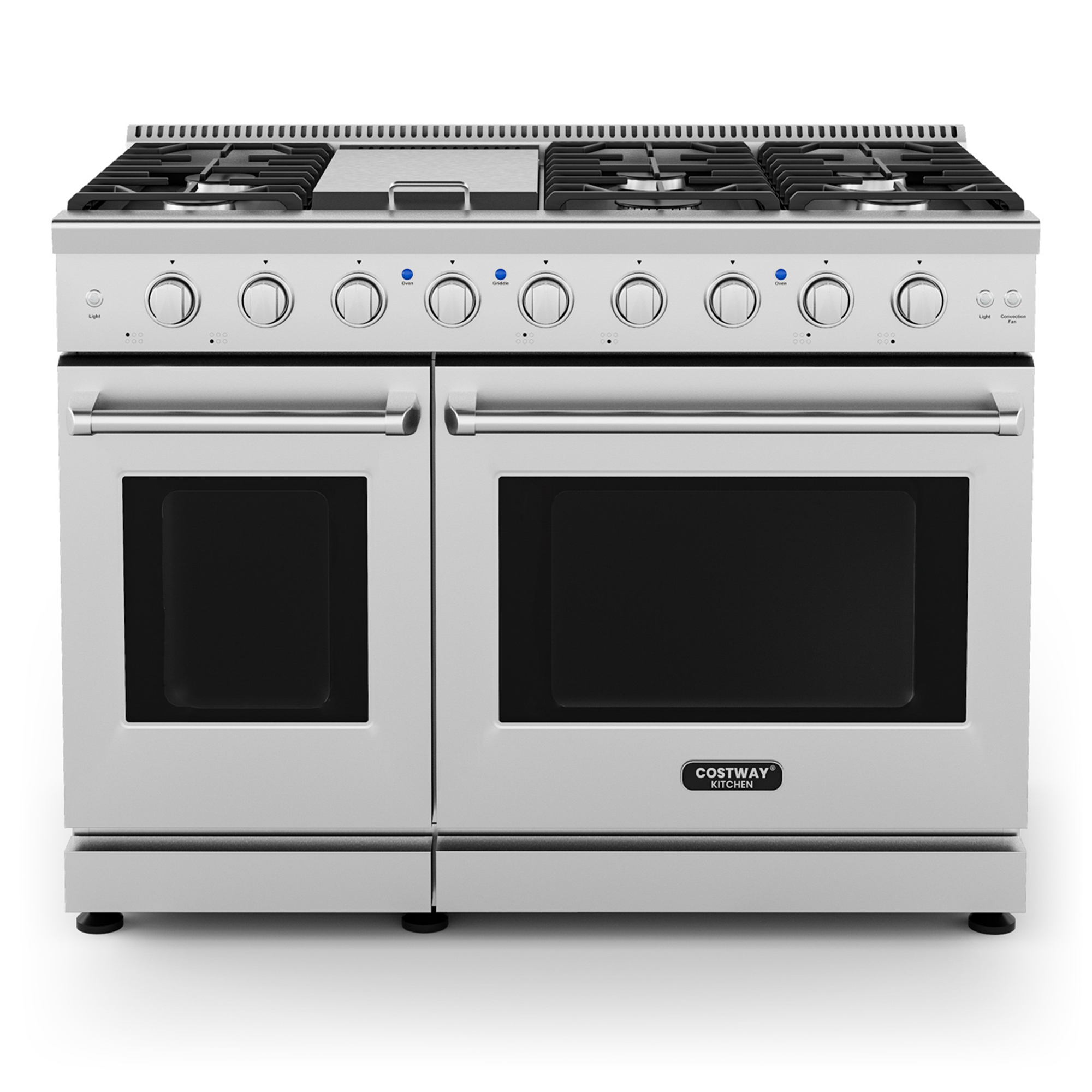 Costway 48 Inches Natural Gas Range Freestanding with 7 Burners Cooktop