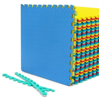 Large Jigsaw Puzzle Mat EVA Foam Colour Tiles Exercise Kids Edge Stripes  60x60cm