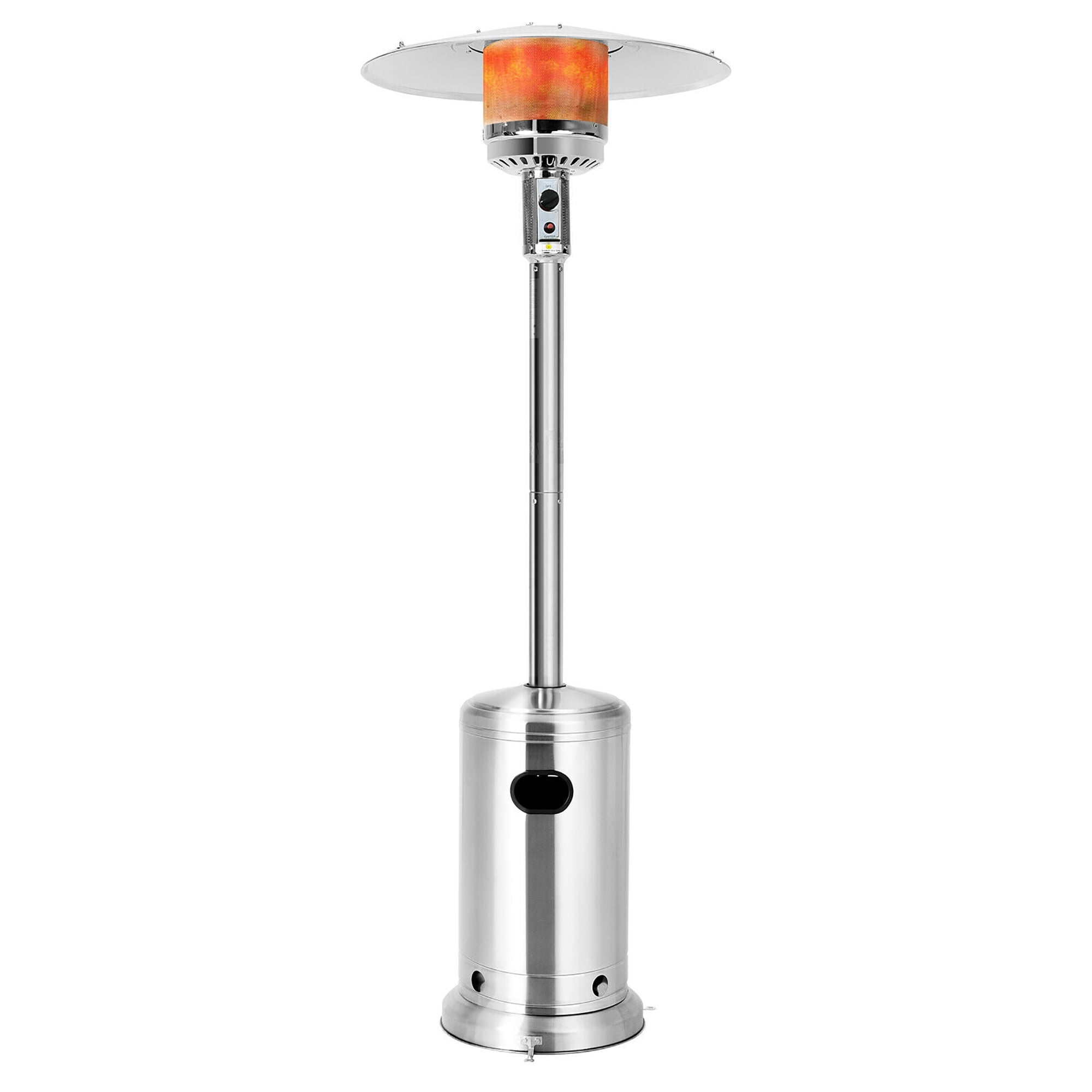 High Efficiency 60,000 Btus Gas Patio Heater With Wheels Commercial And  Residential Outdoor Heat - Stainless Steel