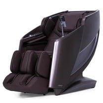 Costway 4D Flexible Full Body Track Massage Chair with Waist Heater Foot Rollers Voice Control Brown