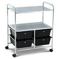 thumbnail image 1 of Costway 4Drawer Rolling Storage Cart shelf Scrapbook Paper Office School Organizer Black, 1 of 7