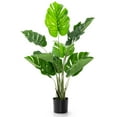 thumbnail image 1 of Costway 4FT Artificial Monstera Deliciosa Plant Palm Tree Indoor Outdoor, 1 of 7