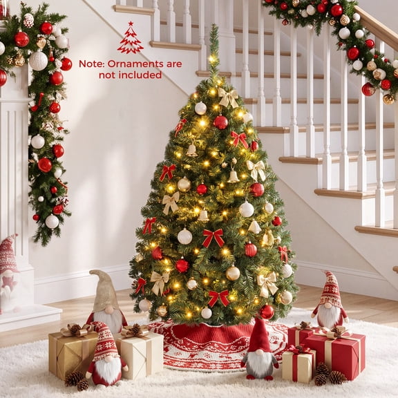Costway 4Ft Pre-Lit Artificial Christmas Tree Hinged 100 LED Lights
