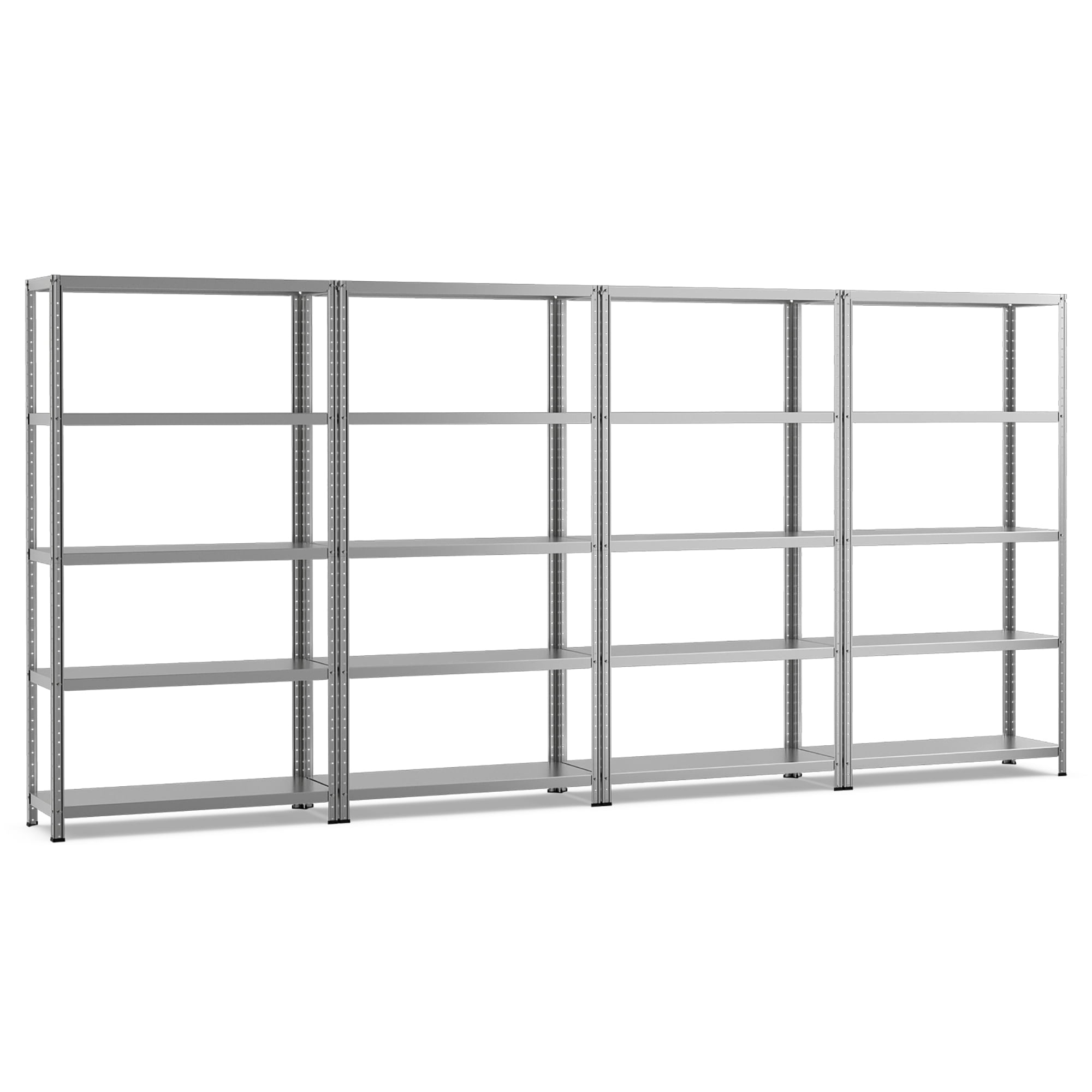 Costway 4PCS 74'' 5Tier Metal Shelving Unit Adjustable Heavy Duty