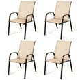 thumbnail image 1 of Costway 4PCS Patio Chairs Dining Chair Garden Deck Yard W/Armrest Beige, 1 of 11