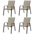 thumbnail image 1 of Costway 4PCS Patio Chairs Dining Chair W/Armrest Gray, 1 of 12