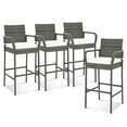thumbnail image 1 of Costway 4PCS Patio PE Wicker Bar Chairs Counter Height Barstools With Armrests &Cushions, 1 of 9