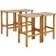 thumbnail image 1 of Costway 4PCS Patio PE Wicker Bar Stools with Acacia Wood Frame Bar Height Chairs Poolside, 1 of 9