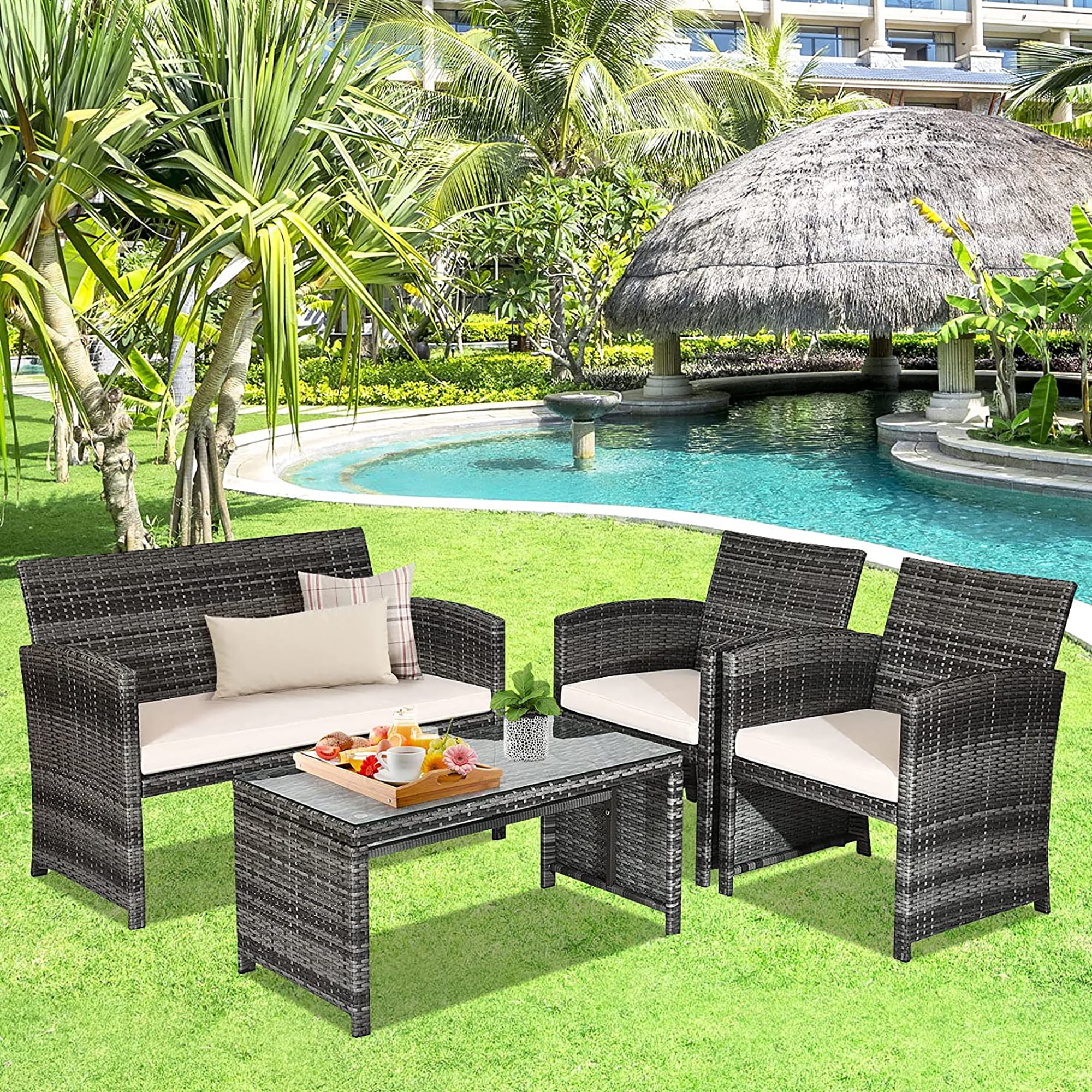 Costway rattan sofa set hotsell