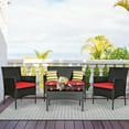 thumbnail image 1 of Costway 4PCS Patio Rattan Furniture Set Cushioned Sofa Coffee Table Backyard Porch Red, 1 of 12