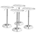 thumbnail image 1 of Costway 4PCS Round Bistro Bar Table Height Adjustable 360-degree Swivel White, 1 of 11