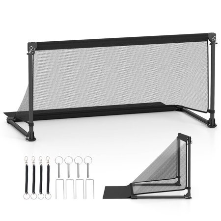 Costway 4ft x 2ft Portable POP Up Toddler Soccer Net with Metal Frame, 4 Ground Stakes