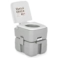 thumbnail image 1 of Costway 5.3 Gallon Portable Travel Toilet Outdoor Camping Toilet w/ Piston Pump Flush, 1 of 10