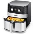 thumbnail image 1 of Costway 5.3 QT Electric Hot Air Fryer 1700W Stainless steel Non-Stick Fry Basket, 1 of 12