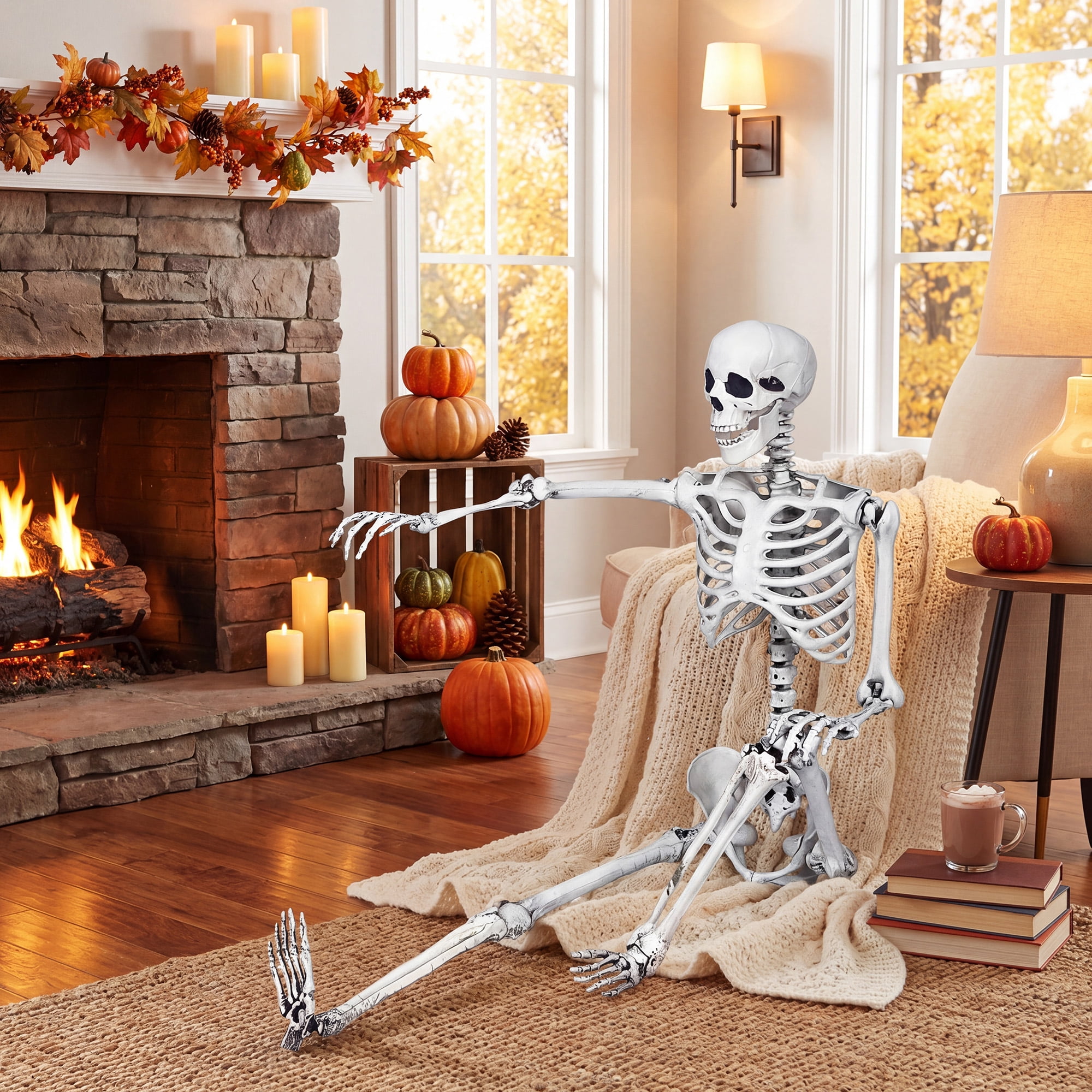 Costway 5.4ft Skeleton Halloween Decoration, Full Body Hanging