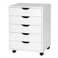 thumbnail image 1 of Costway 5 Drawer Chest Storage Dresser Floor Cabinet Organizer with Wheels White, 1 of 11