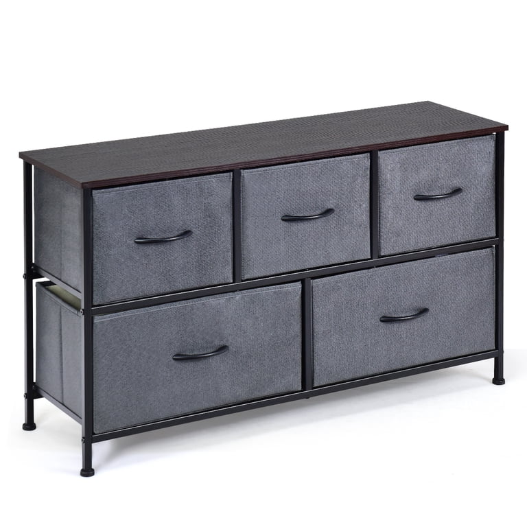 Costway 5 Drawer Dresser Storage Unit Side Table Display Organizer Dorm Room Fabric Grey - Walmart.com Costway 5 Drawer Dresser Storage Unit Side Table Display Organizer Dorm Room Fabric Grey - Walmart.com