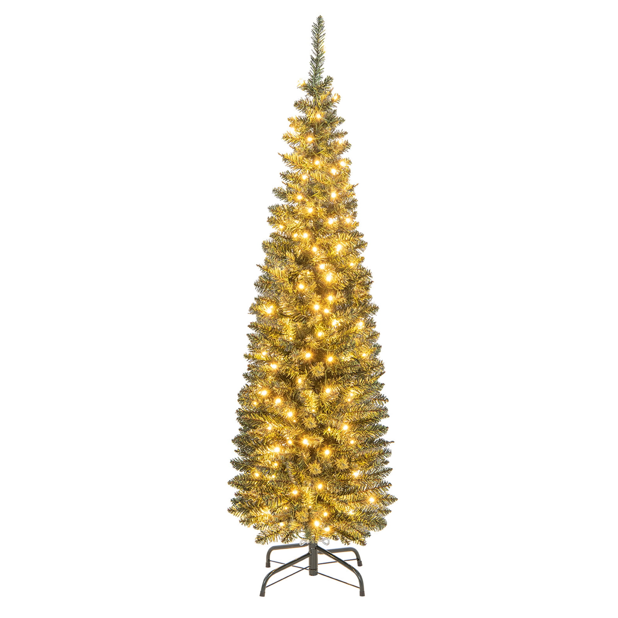 Costway 5 FT PreLit Pencil Christmas HOLIDAY Tree with 150 LED Lights