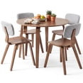 thumbnail image 1 of Costway 5 PCS Dining Table Set with 4 Padded Dining Chairs, Circle Dinner Dinette Table Gray & Walnut, 1 of 9