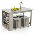 thumbnail image 1 of Costway 5 PCS Dining Table Set with Storage Shelf Rectangular Kitchen Table with 4 Stools Gray, 1 of 10