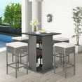 thumbnail image 1 of Costway 5 PCS Outdoor Wicker Bar Table Set with Hidden Storage Shelves Bar Table  Stools, 1 of 12