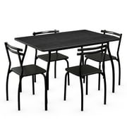 Costway 5 Pcs Dining Set Table 30 And 4 Chairs Home Kitchen Room Breakfast Furniture Black