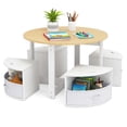 thumbnail image 1 of Costway 5 Piece Kids Play Table and Chairs Set Round Nesting Table Toddler Furniture Natural, 1 of 10