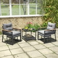 thumbnail image 1 of Costway 5 Piece Outdoor Conversation Set Rattan Armchairs with 2-Layer Side Table, 1 of 10