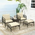 thumbnail image 1 of Costway 5 PCS Patio Conversation Set Outdoor Wicker Chair Set with Ottomans & Coffee Table, 1 of 10