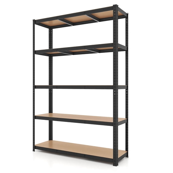 Costway 5 Tier Adjustable Garage Shelving Unit with 2200 lbs Max Load for Warehouse Black
