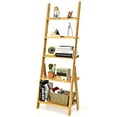 thumbnail image 1 of Costway 5-Tier Bamboo Ladder Shelf Bookshelf Display Storage Rack Flower Stand Natural, 1 of 10