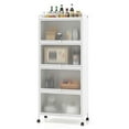 thumbnail image 1 of Costway 5-Tier Kitchen Baker's Rack Storage Cabinet Mobile Microwave Stand Flip-up Doors White, 1 of 11