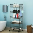 thumbnail image 1 of Costway 5 Tier Storage Rack Trolley Cart Home Kitchen Organizer Utility Baskets Black, 1 of 10