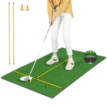 Costway 5 x 3 FT Golf Hitting Mat Artificial Indoor Outdoor Turf Golf Training Mat 32 mm