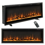 Costway 50 Electric Fireplace Recessed Wall Mounted Freestanding with Remote Control