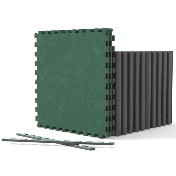 Costway 50 Pack-200 Sq.Ft. Foam Floor Tiles Interlocking Carpet Tiles with Edge Borders