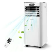 Costway 5000 BTU 8000BTU ASHRAE Portable Air Conditioner with Remote Control 3-in-1 Air Cooler w/ Drying White