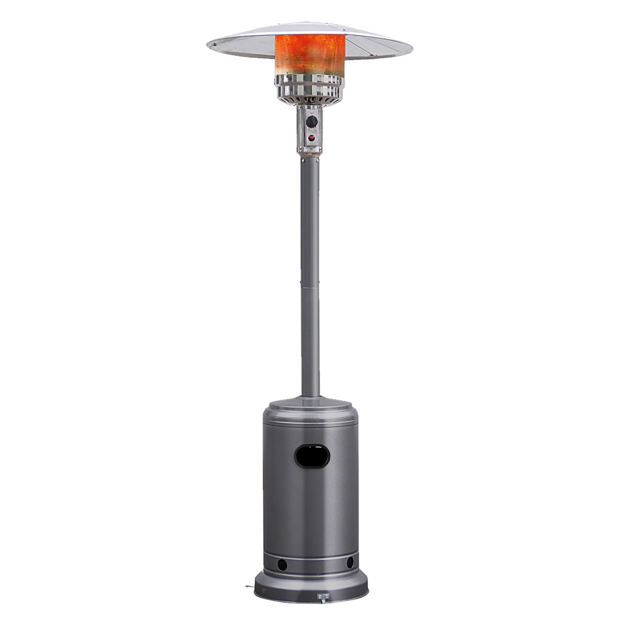 Costway 50000 BTU Propane Patio Heater Standing LP Gas Steel W/ Wheels Grey  - Walmart.com