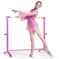 thumbnail image 1 of Costway 51'' Portable Freestanding Stretching Dancing Ballet Bar with 4 Adjustable Heights Pink, 1 of 12