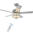 thumbnail image 1 of Costway 52'' Ceiling Fan With Light Modern Chandelier Fan with Reversible Blades Silver, 1 of 10