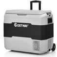 thumbnail image 1 of Costway 53 QT Portable Car Refrigerator Dual-Zone Car Cooler for RVs Gray, 1 of 9