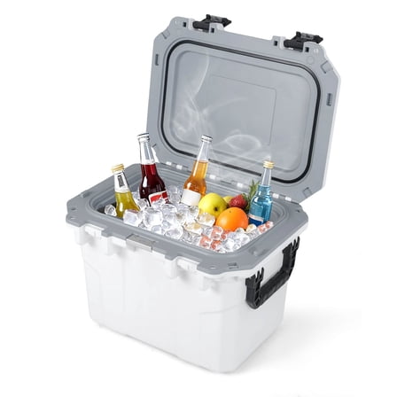 Costway 53 QT Ultra-Light Injection Molded Cooler with 2 Handles & Bottle Opener for 6 Days White White