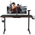 thumbnail image 1 of Costway 55'' Gaming Desk T-Shaped Computer Desk w/Full Desk Mouse Pad&Gaming Handle Rack Cup Holder&Headphone Hook, 1 of 11