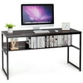 thumbnail image 1 of Costway 55'' Industrial Computer Desk  w/ Storage Shelf  Adjustable Foot Pads Home Office Coffee, 1 of 11