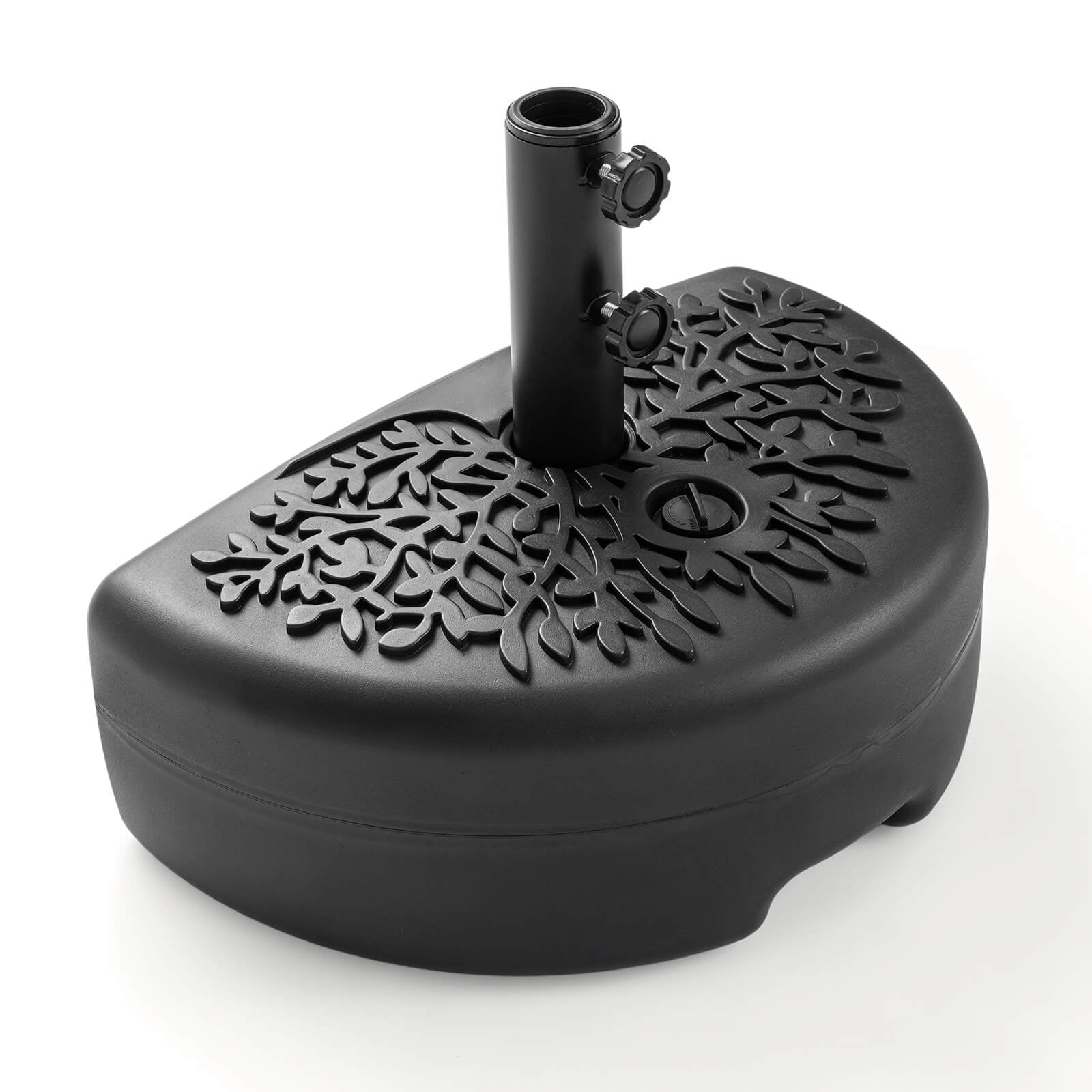 Costway 55 LBS Half Round Patio Umbrella Base, Water&Sand Fillable Patio Umbrella Stand